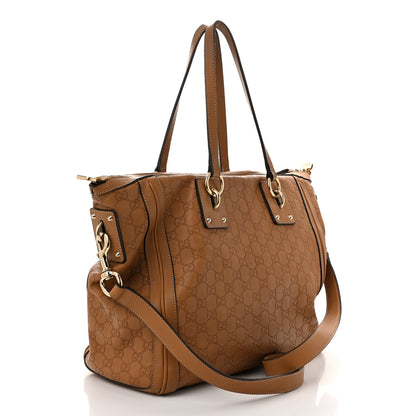 Gucci Guccissima Medium GG Charm Satchel Brown 3 of 11