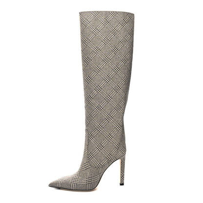 Jimmy Choo Salpa Prince of Stars Glitter Mavis 100 Tall Boots 37 Silver 1 of 6