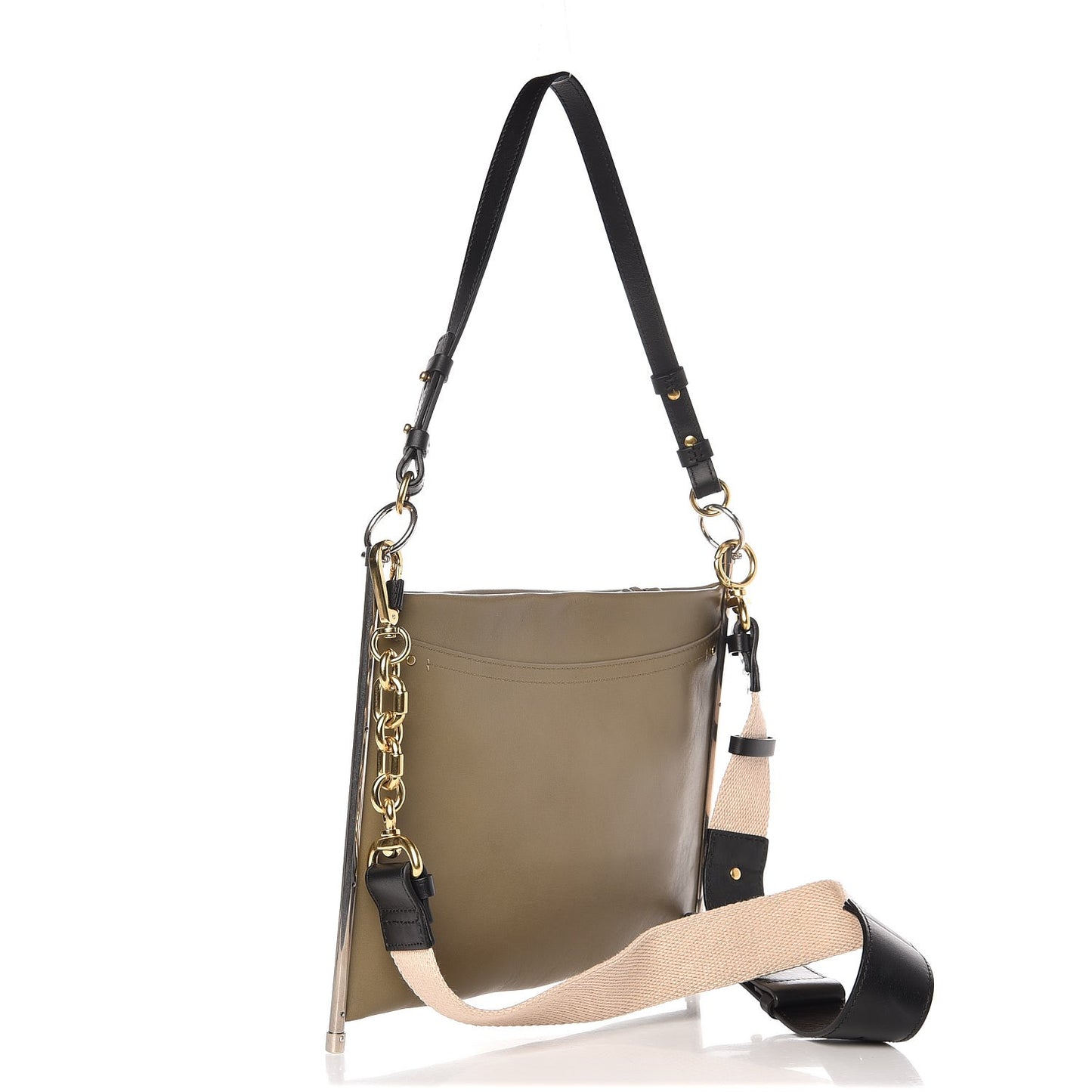 Smooth Calfskin Medium Roy Clutch Merino Grey