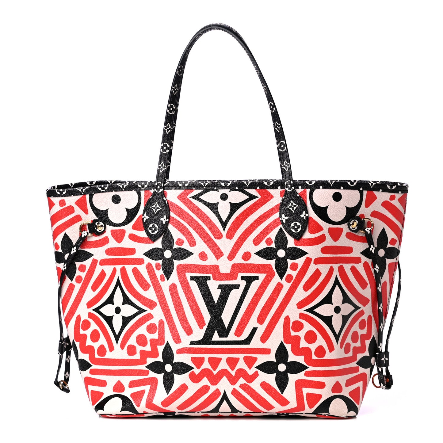 Monogram Giant Crafty Neverfull MM Creme Rouge Black