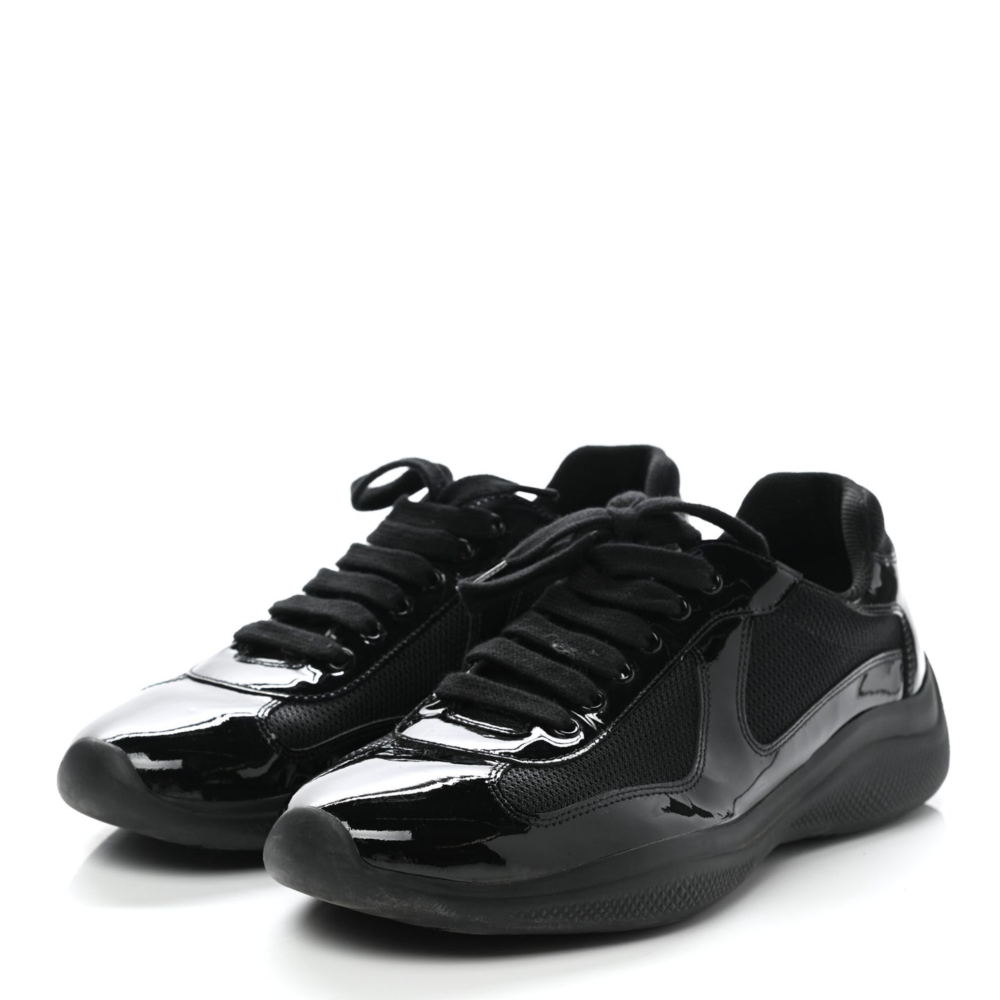 Patent Mens America's Cup Patchwork Sneakers 8 Black