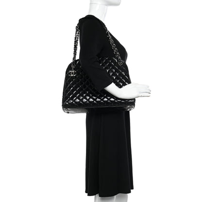 Chanel Glazed Calfskin Quilted Large Just Mademoiselle Bowling Bag Black 2 of 10