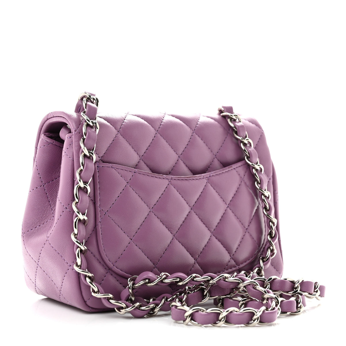 Chanel Lambskin Quilted Mini Square Flap Purple 2 of 12