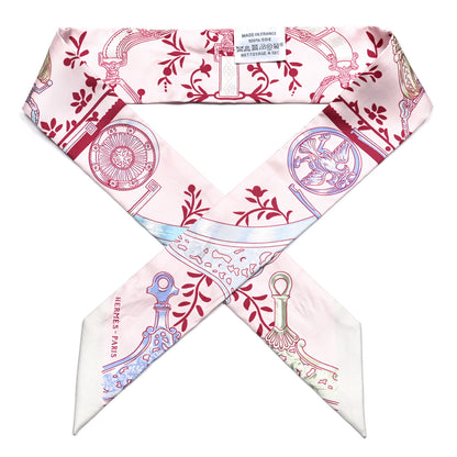 Hermes Silk Etriers Remix Twilly Rose Pale Bordeaux 1 of 4