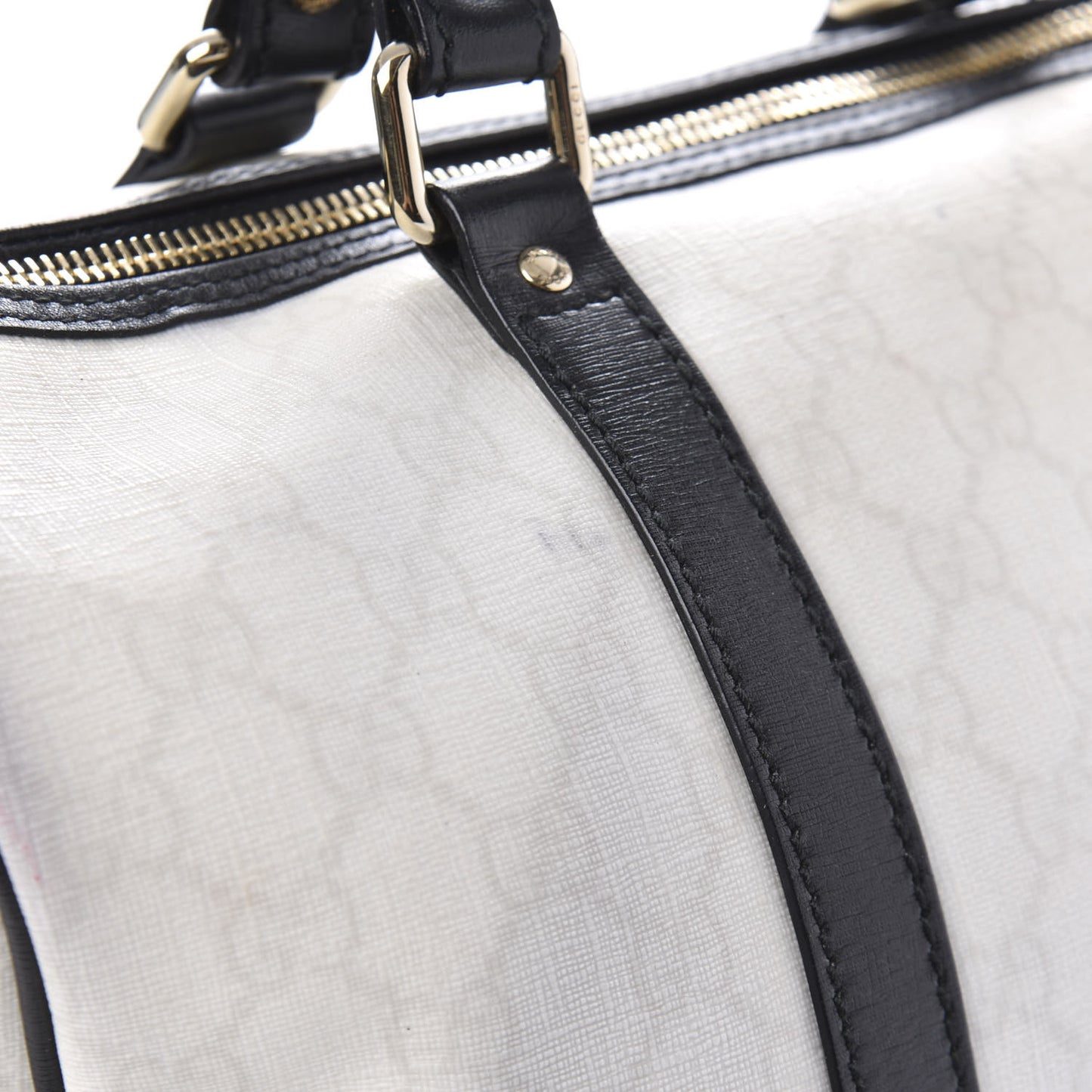 GG Plus Monogram Medium Joy Boston White Black