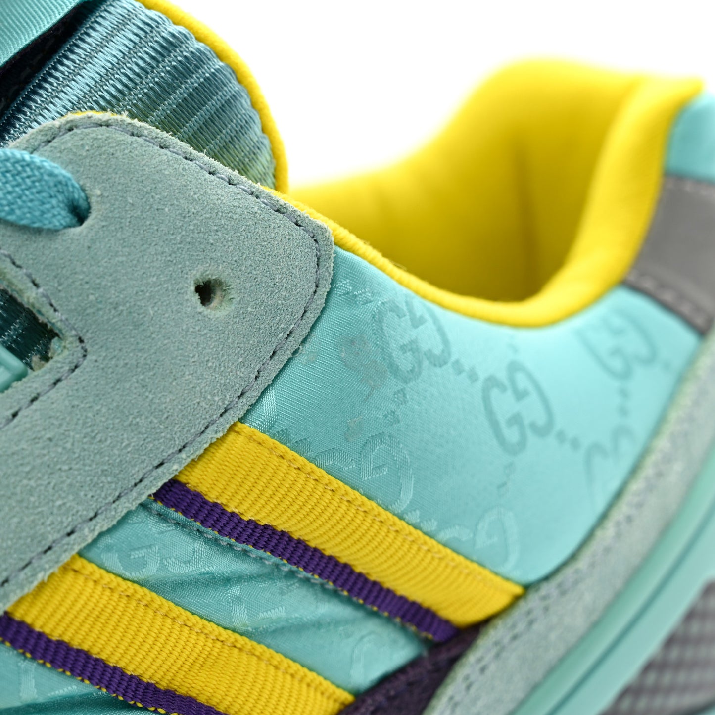 X ADIDAS Suede Madeira Nylon Jacquard GG Monogram Womens ZX8000 Sneakers 10.5 Aqua