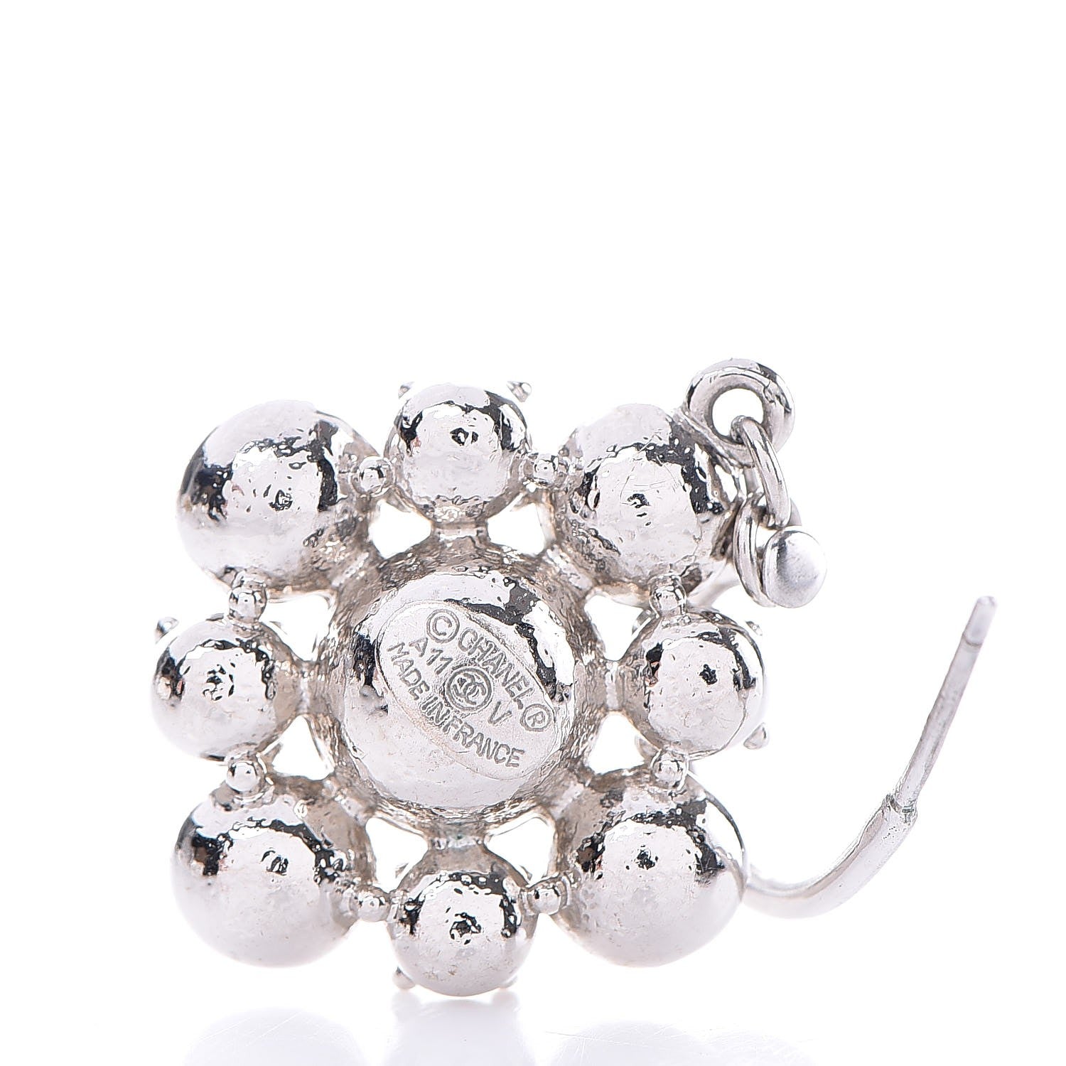 Chanel Crystal CC Dangle Earrings Silver 4 of 5