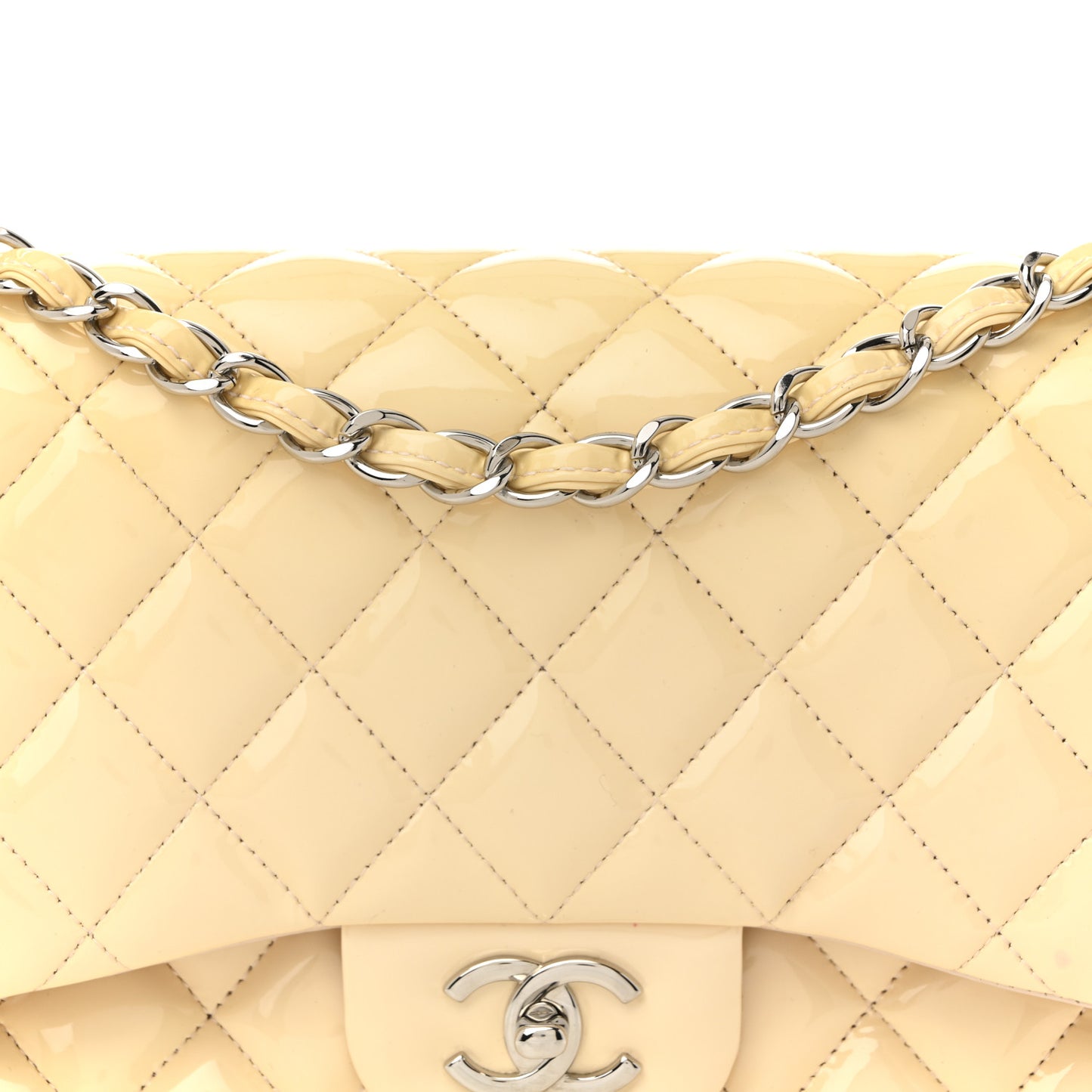 Patent Quilted Jumbo Double Flap Light Pink