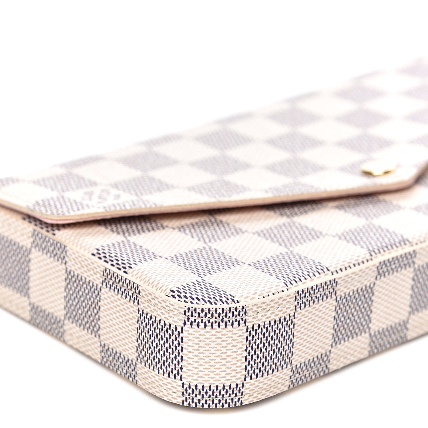 Louis Vuitton Damier Azur Pochette Felicie Chain Wallet Rose Ballerine 9 of 11