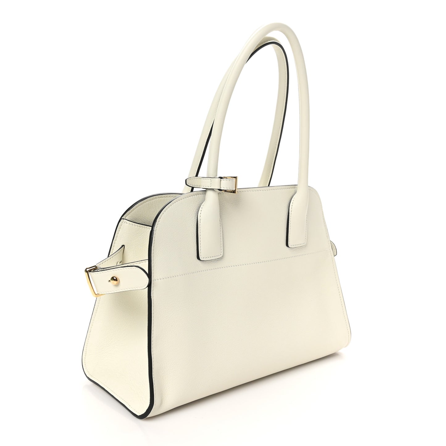 Soft Grain Calfskin Medium Tote Bag White