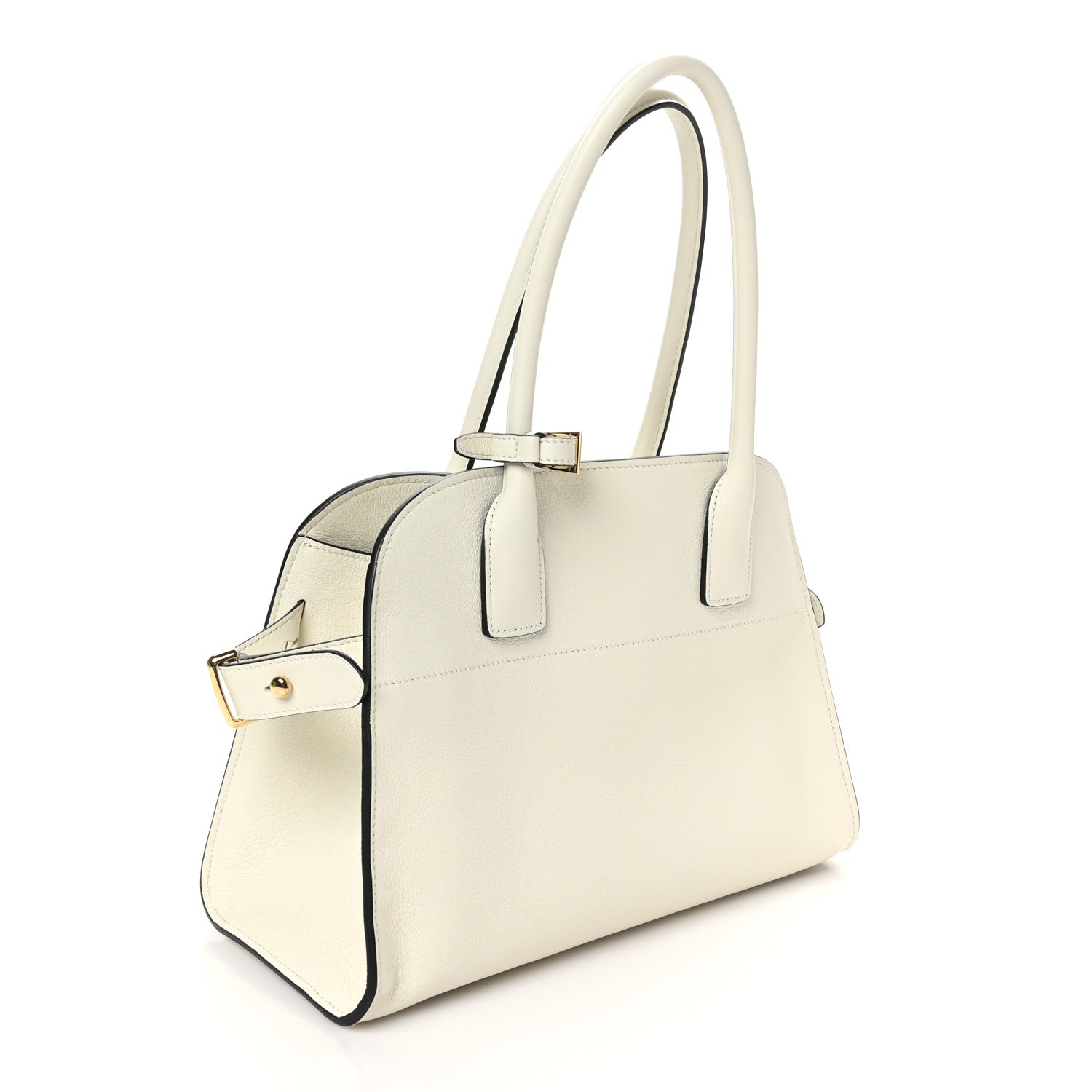 Prada Soft Grain Calfskin Medium Tote Bag White 3 of 9