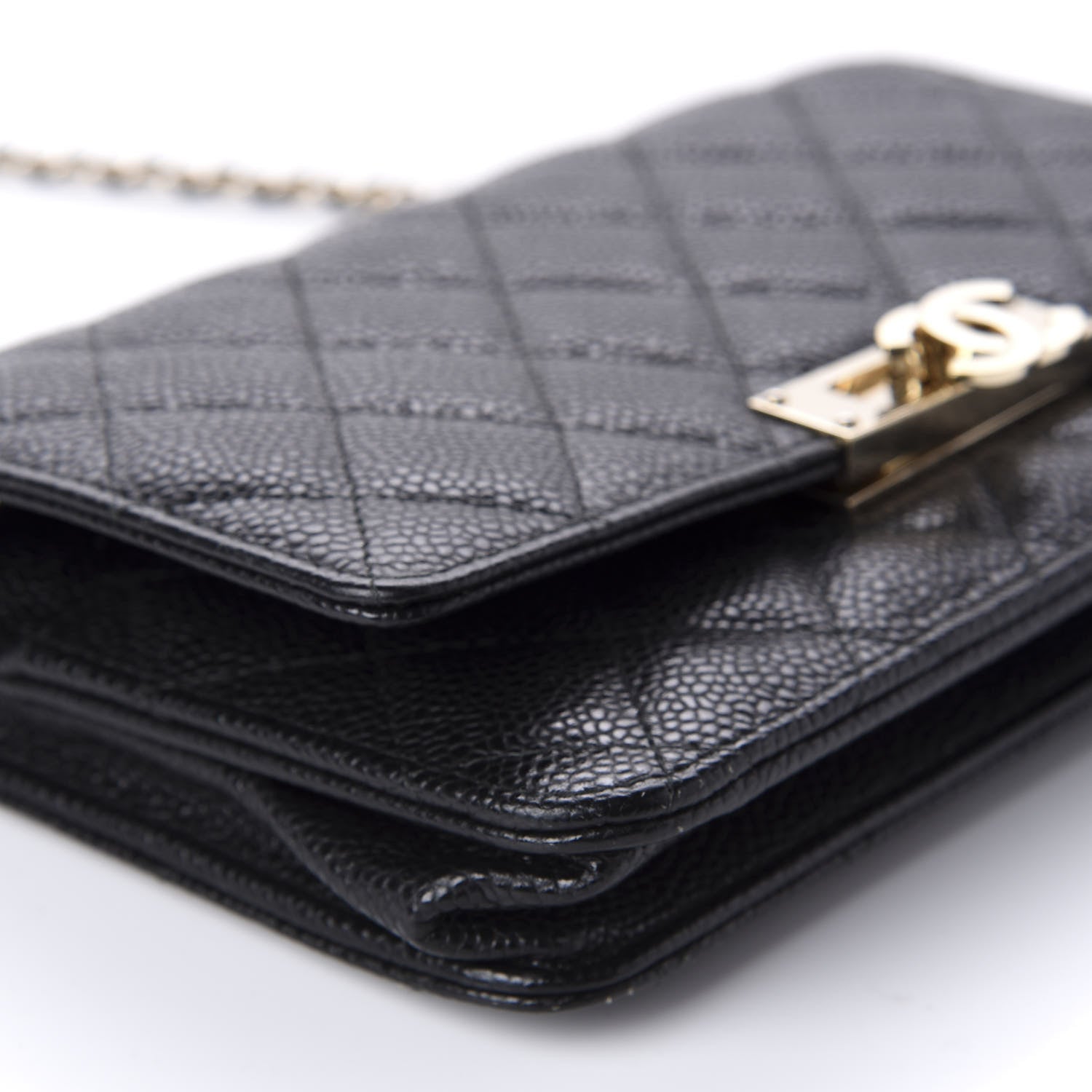Chanel Caviar Quilted Golden Class Wallet On Chain WOC Black 6 of 12