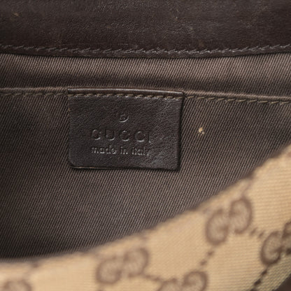 Gucci Monogram Studded Horsebit Clutch Dark Brown 6 of 15