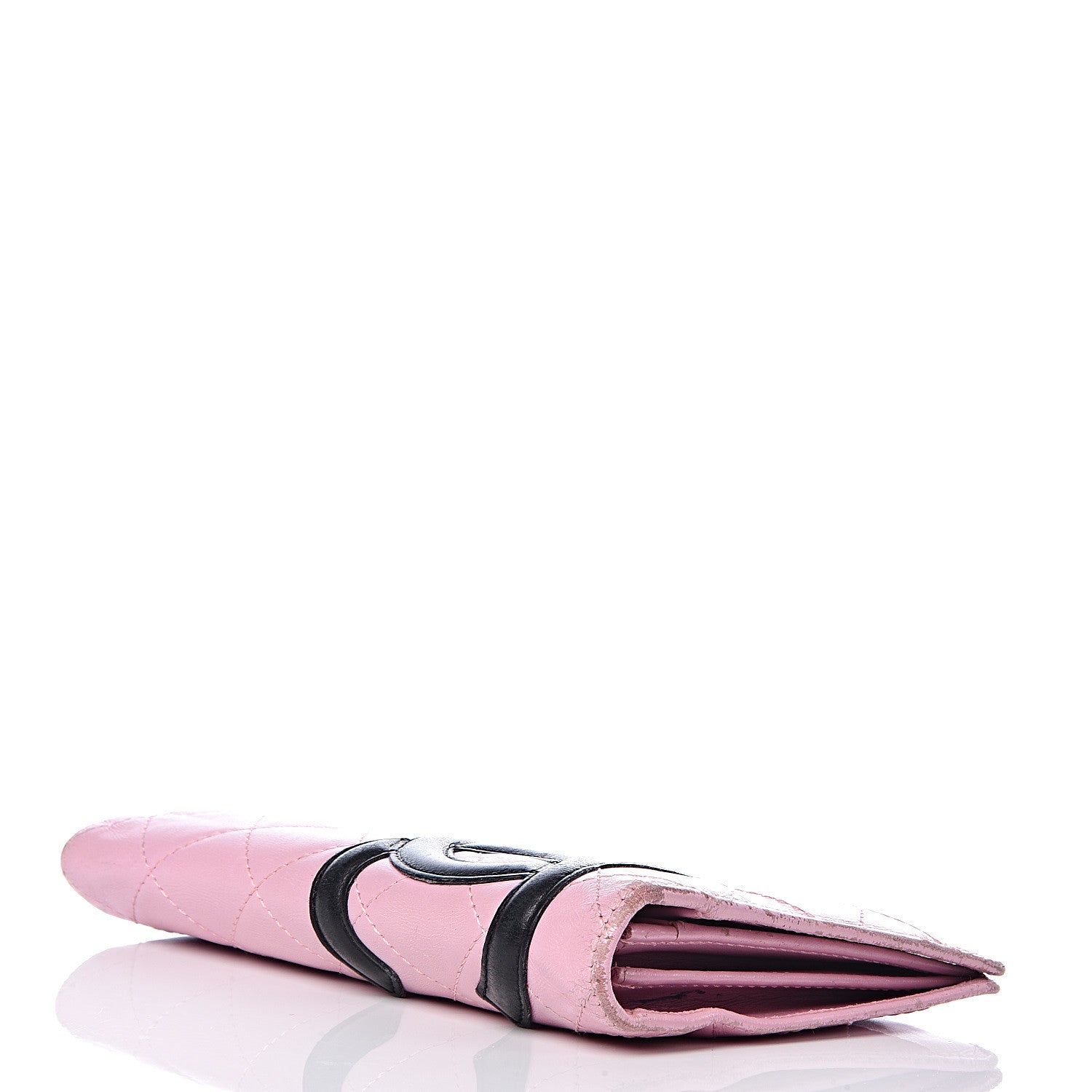 Chanel Calfskin Quilted Cambon Yen Wallet Pink 4 of 16