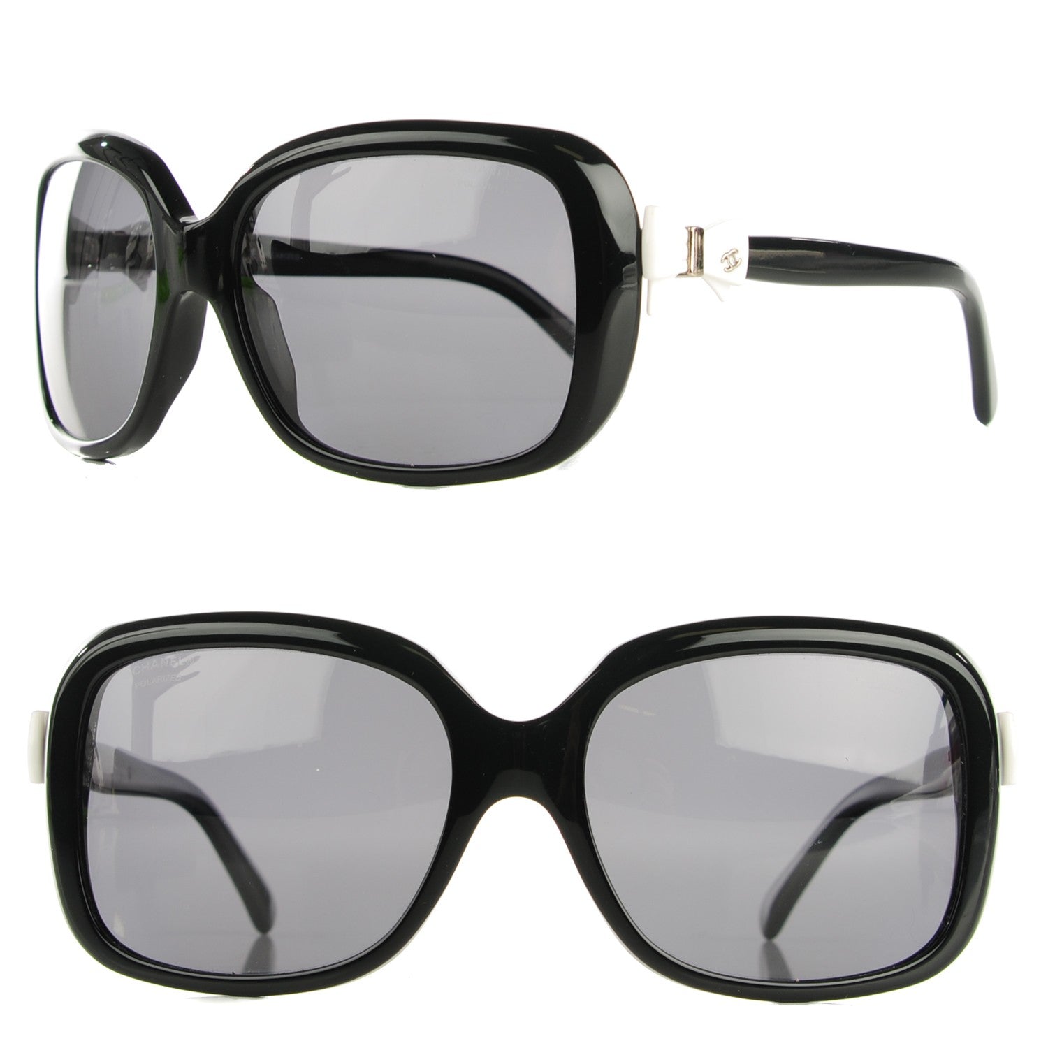 Chanel CC Bow Sunglasses 5171 Black White 1 of 6