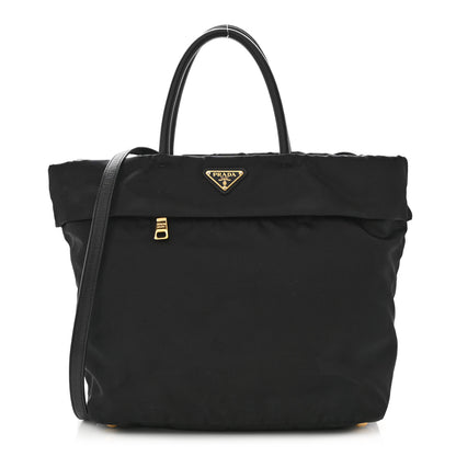 Prada Tessuto Nylon Saffiano Tote Black 1 of 14