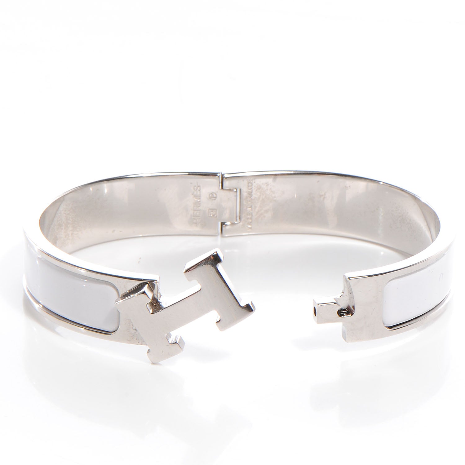 Hermes Enamel Narrow Clic Clac H Bracelet PM White 3 of 5