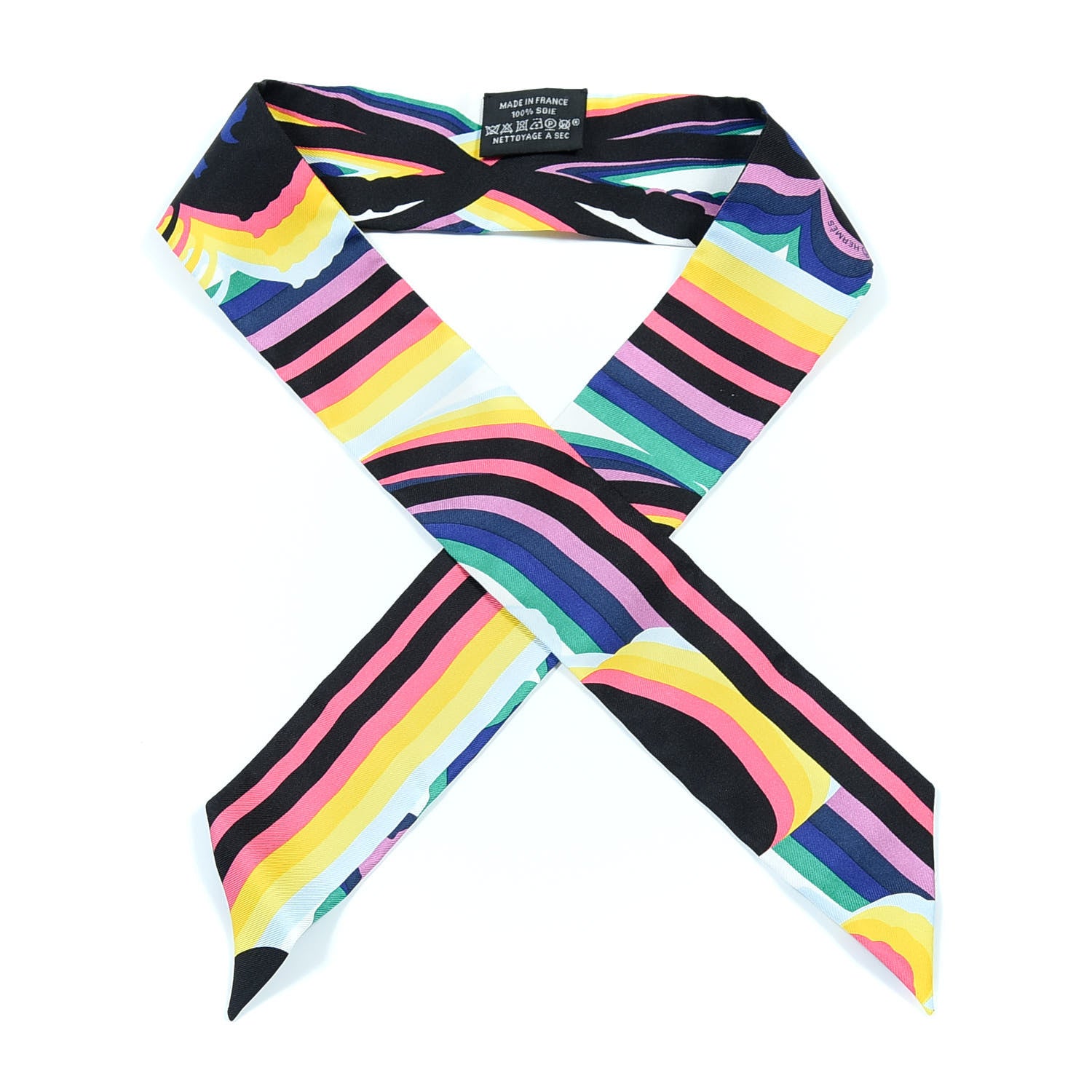 Hermes Silk Brides De Gala Shadow Twilly Black Jaune Multicolor 1 of 6