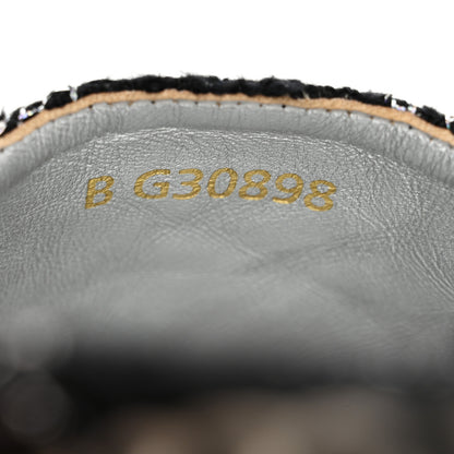 Chanel Metallic Tweed Lambskin CC Espadrilles 36 Black Silver 8 of 11