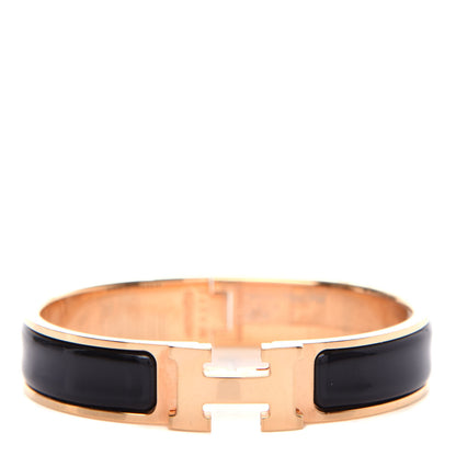 Hermes Enamel Narrow Clic Clac H Bracelet PM Black 1 of 5