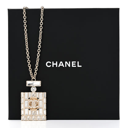 Chanel Metal Crystal CC Perfume Necklace Gold 6 of 6