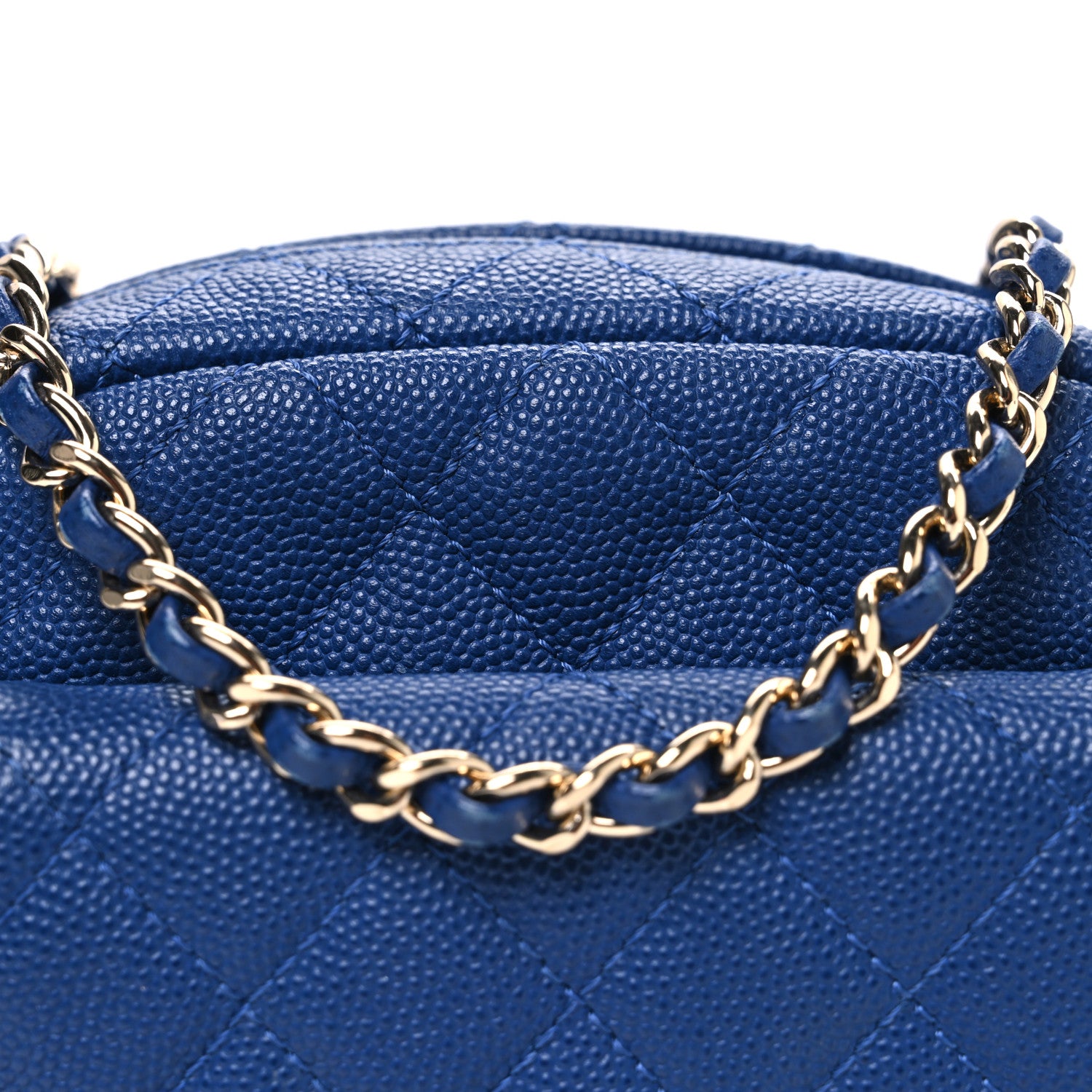 Chanel Caviar Quilted CC Day Camera Case Blue 8 of 10