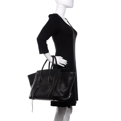 Celine Smooth Calfskin Medium Phantom Luggage Black 2 of 9