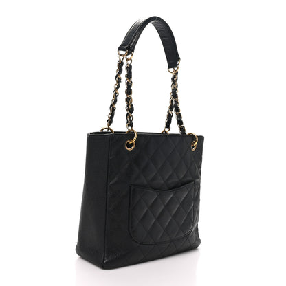 Chanel Caviar Quilted Petit Shopping Tote PST Black 2 of 10