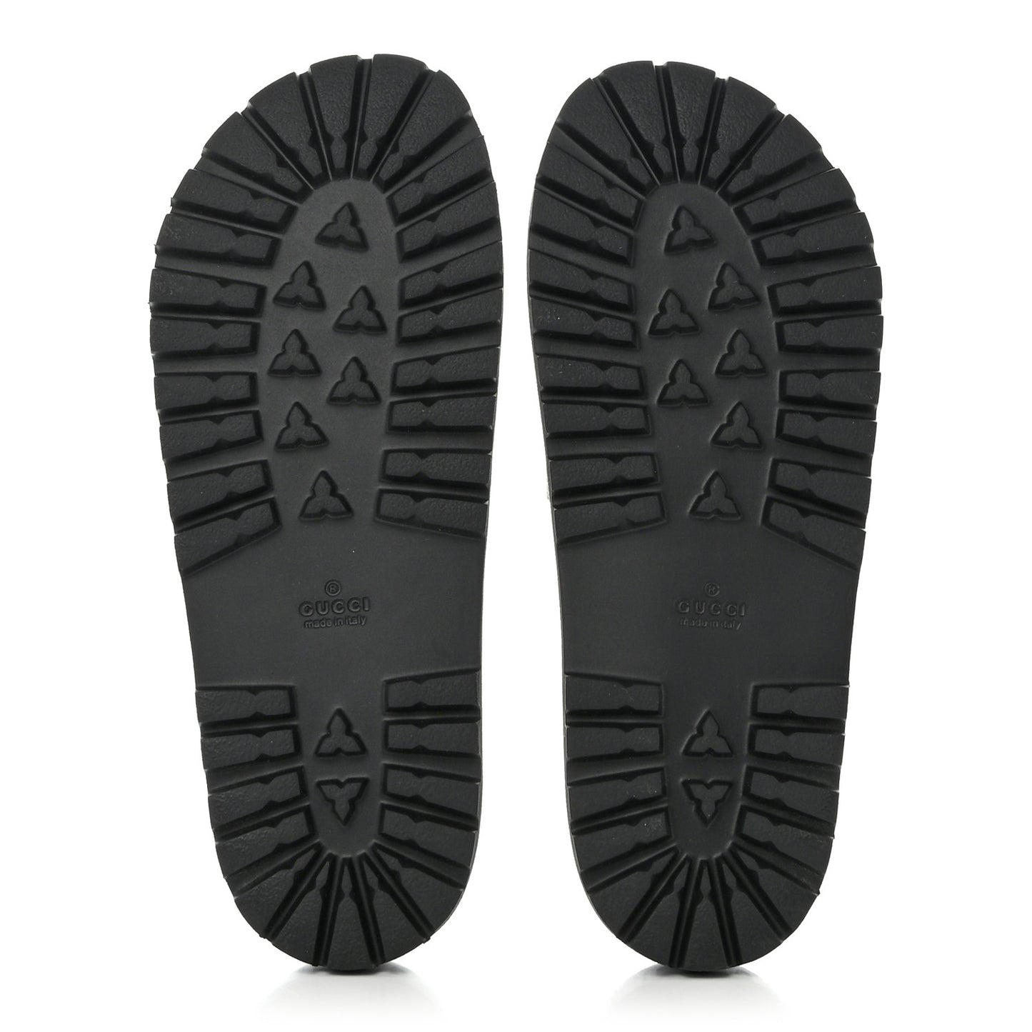 GG Supreme Monogram Tiger Mens Lug Sole Slide Sandals 12 Ebony