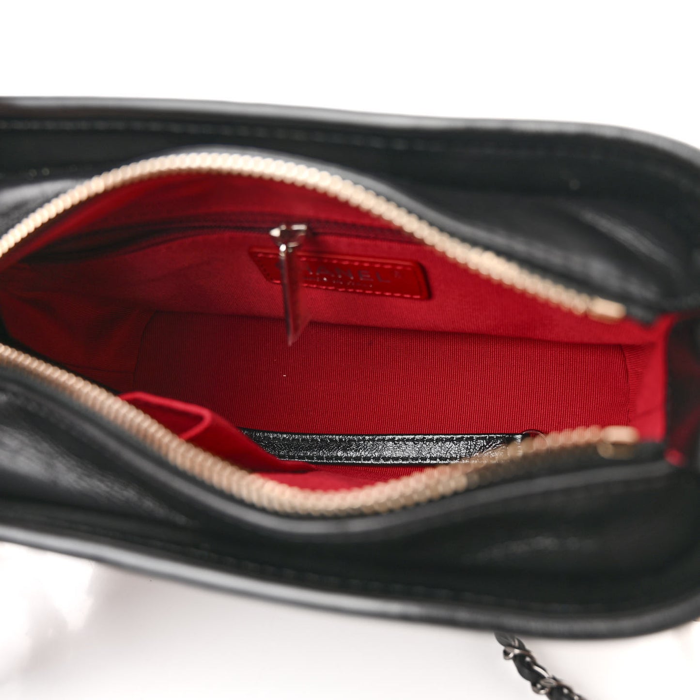 Aged Calfskin Quilted Small Gabrielle Hobo Black