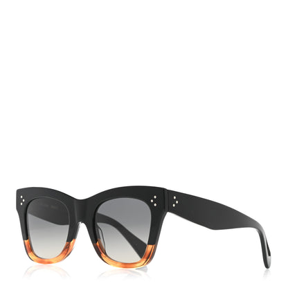 Celine Acetate Polarized Cat Eye Sunglasses CL4004IN Havana Black 1 of 7