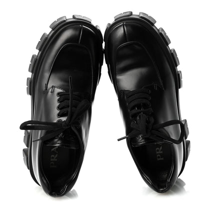 Prada Spazzolato Rois Monolith 55mm Derby Loafers 36.5 Black 2 of 10