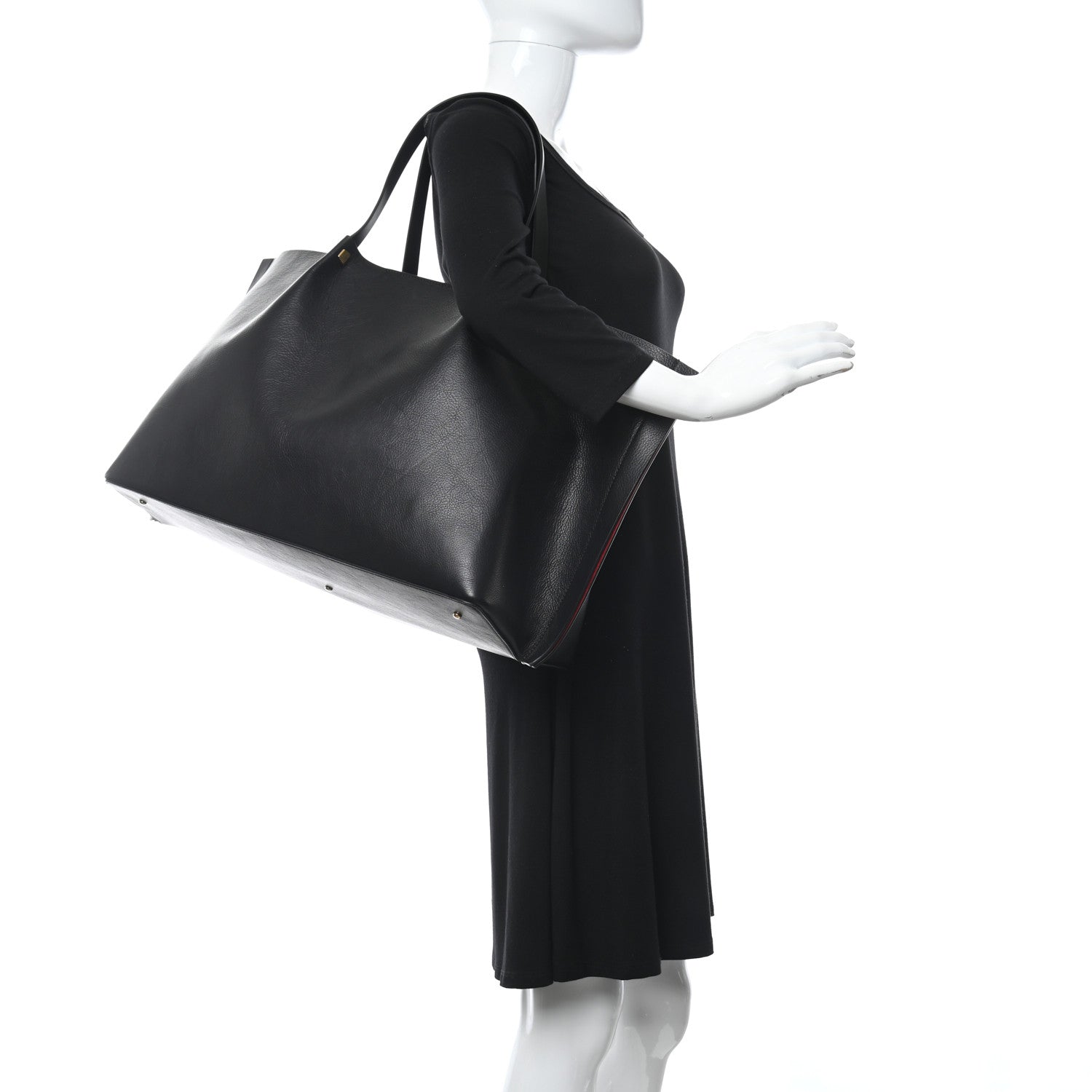Valentino Garavani Grainy Calfskin Medium VLogo Escape Shopper Black 2 of 11
