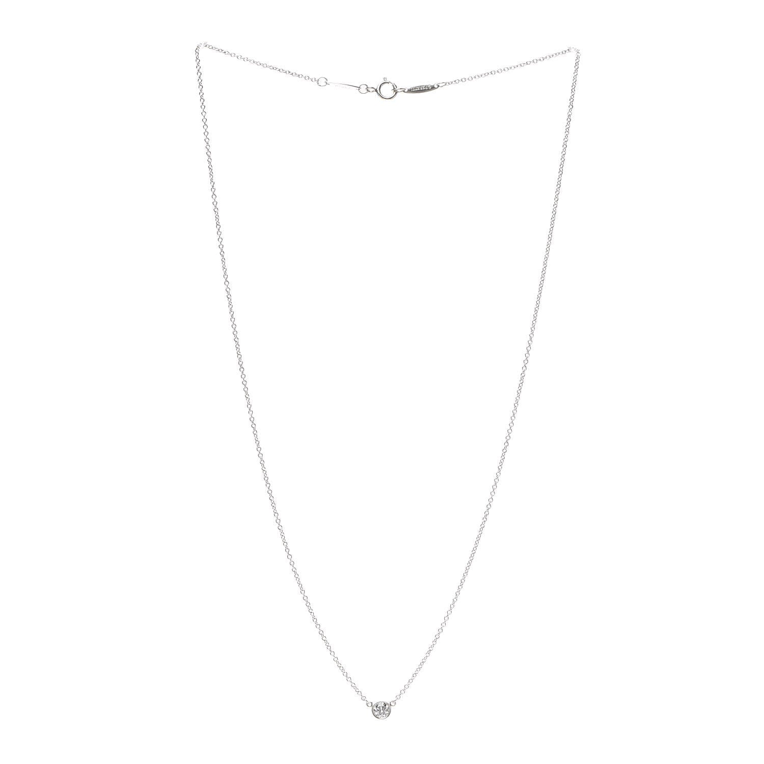 Tiffany Platinum Diamond .14ct Elsa Peretti Diamonds by the Yard Pendant Necklace 3 of 6