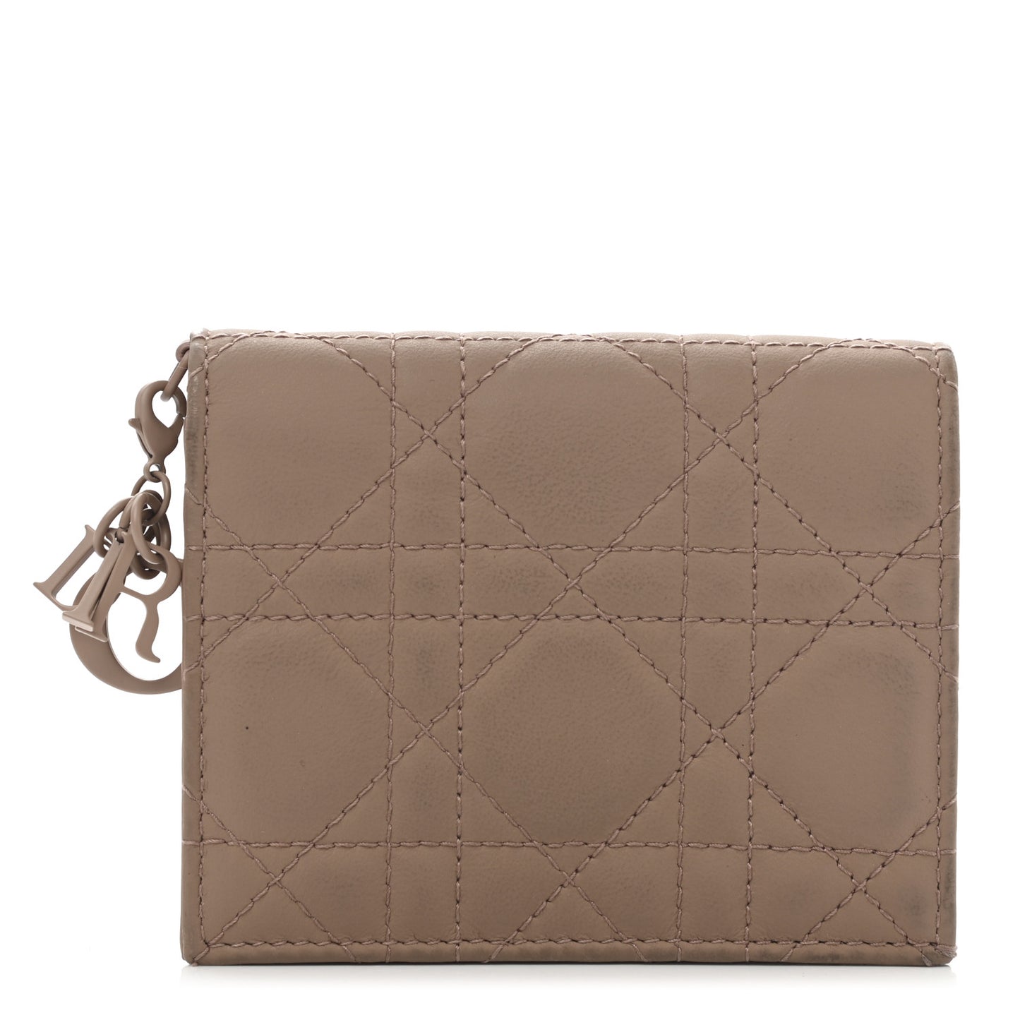 Ultra Matte Calfskin Cannage Mini Lady Dior Wallet Fard