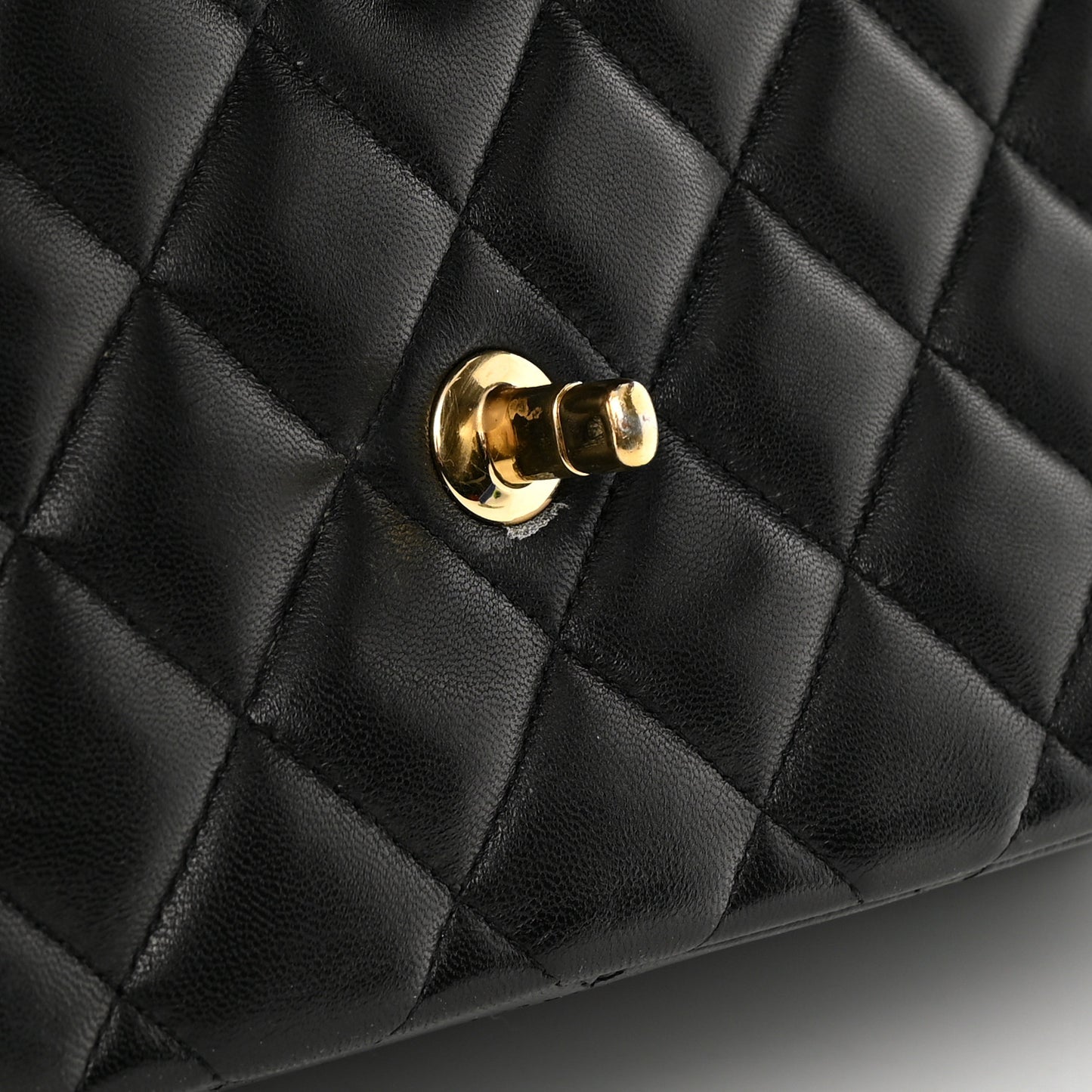 Lambskin Quilted Jumbo Double Flap Black