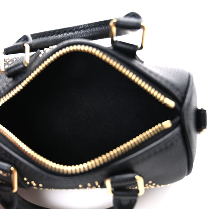 Louis Vuitton Grained Calfskin Studded Monogram Giant Nano Speedy Black 5 of 9