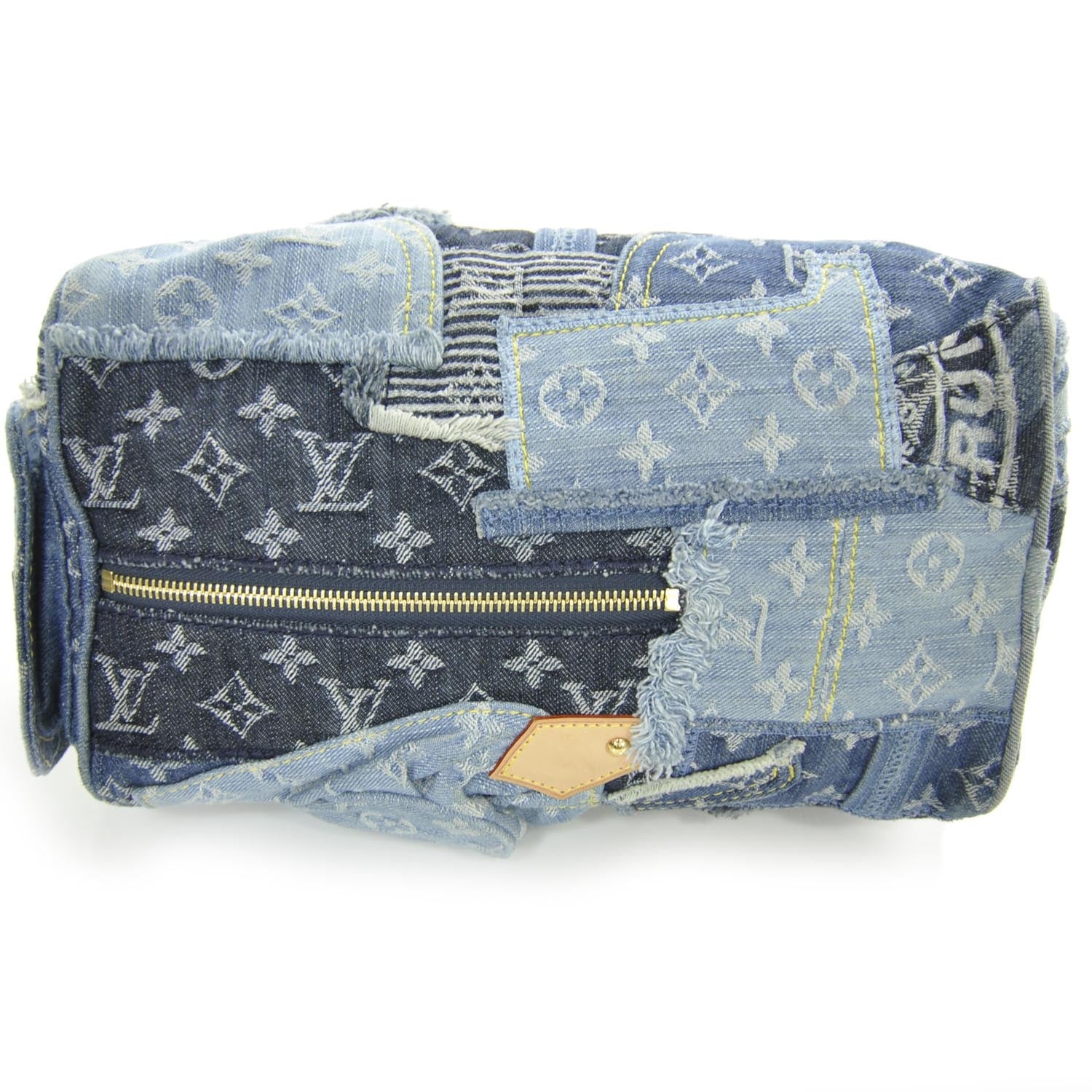 Louis Vuitton Denim Patchwork Speedy 30 Blue 4 of 8