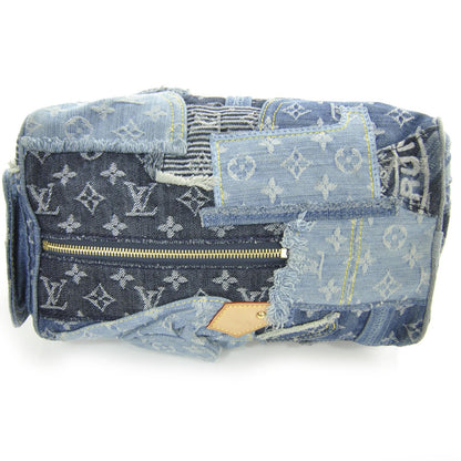 Louis Vuitton Denim Patchwork Speedy 30 Blue 4 of 8