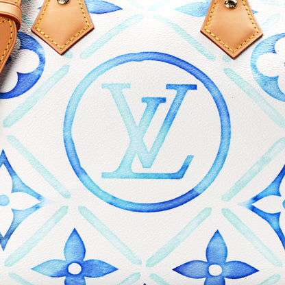 Louis Vuitton Monogram Tiles By The Pool Speedy Bandouliere 25 Lagoon Blue 7 of 11
