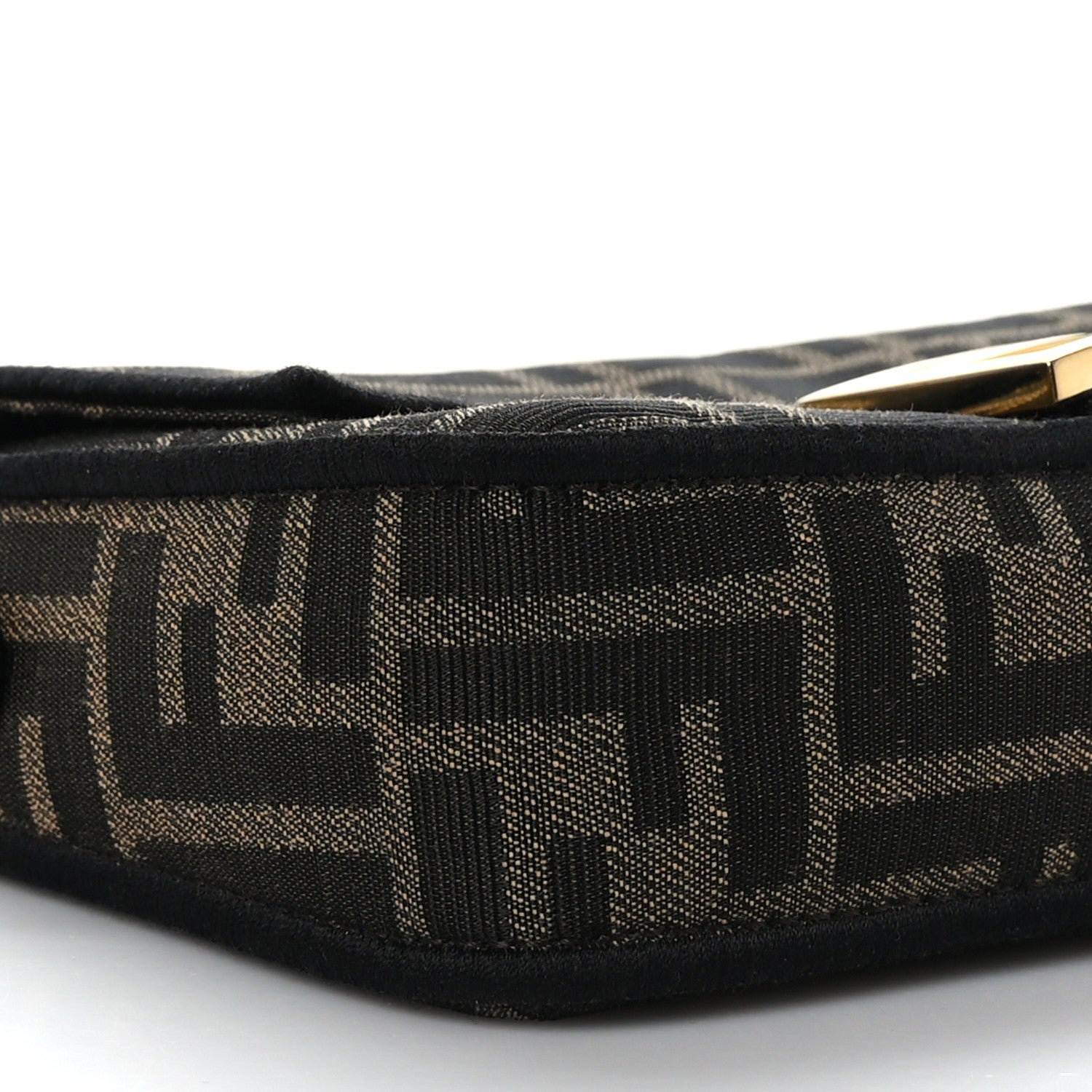 Fendi Fabric Jacquard FF 1974 Mini Baguette Tobacco Moro Black 7 of 8