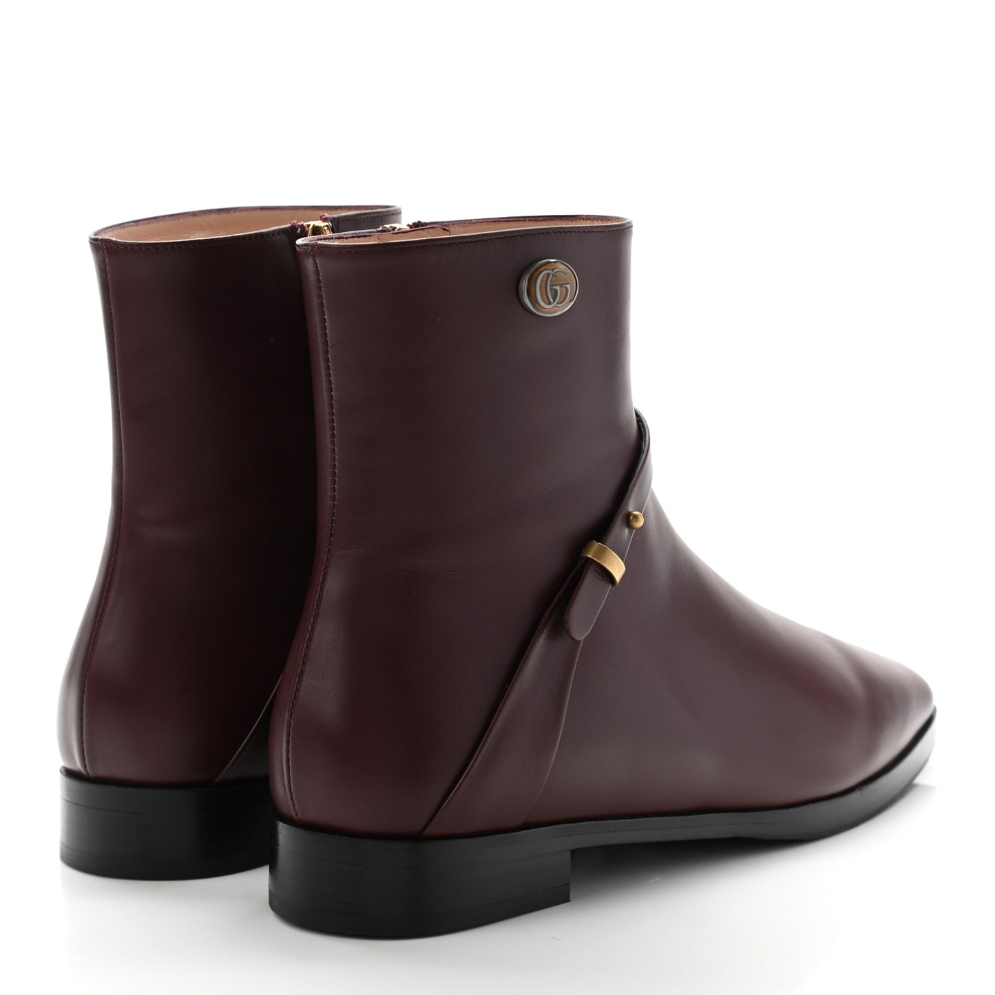 Calfskin Womens GG Ankle Boots 38 Vintage Bordeaux
