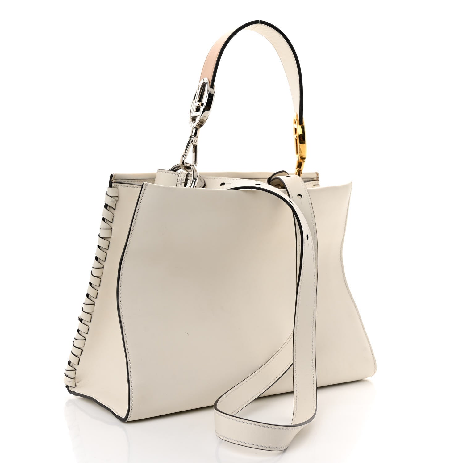 Fendi Vitello Century F is Fendi Whipstitch Bi-Color Small Runaway Satchel 3 of 11