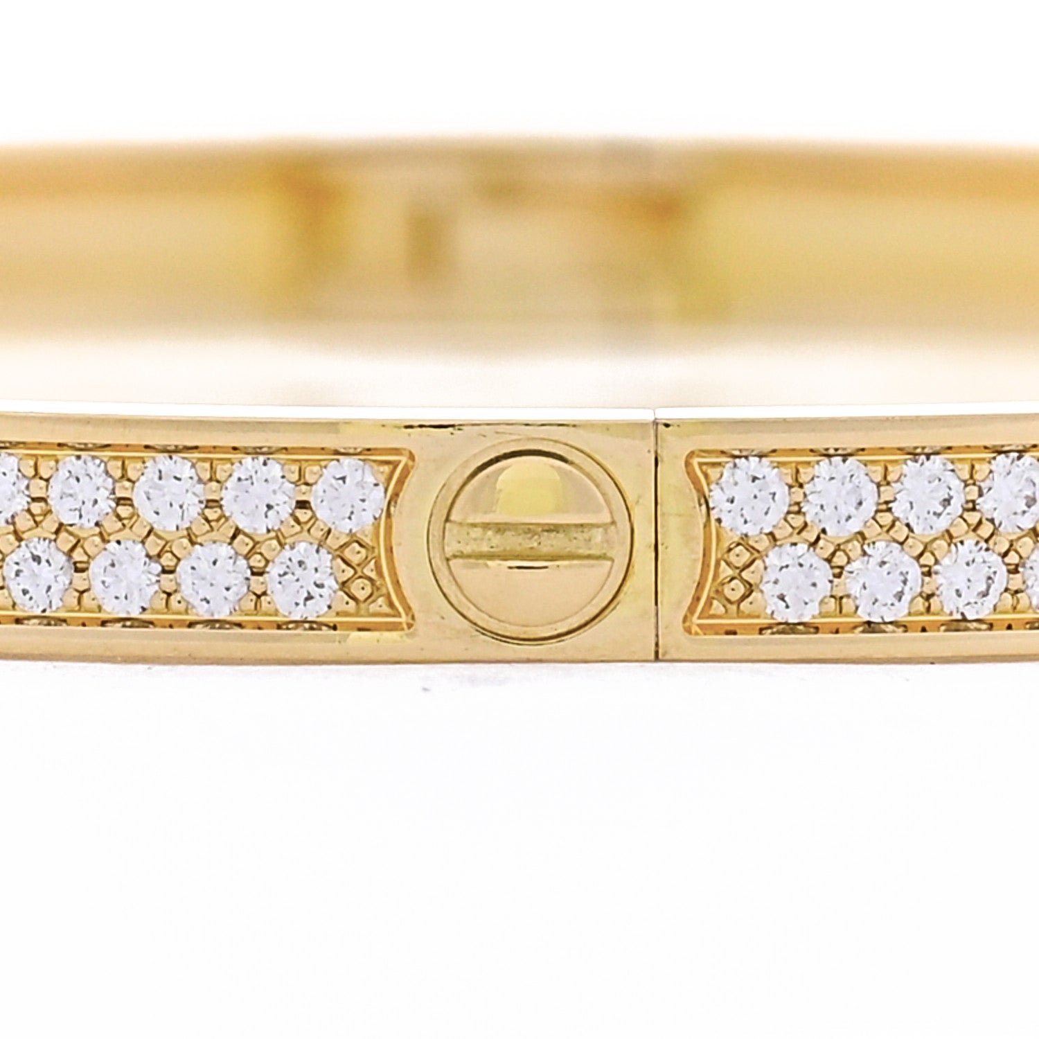 Cartier 18K Yellow Gold Diamond Small LOVE Paved Bracelet 17 4 of 5