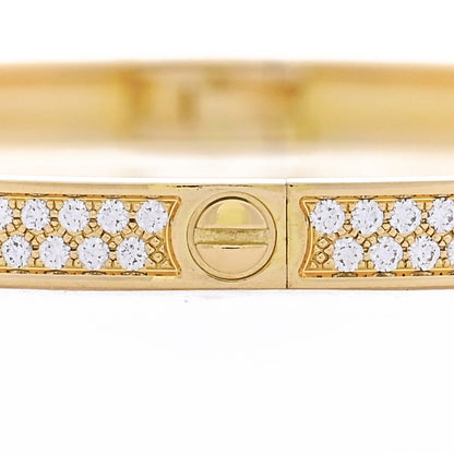 Cartier 18K Yellow Gold Diamond Small LOVE Paved Bracelet 17 4 of 5