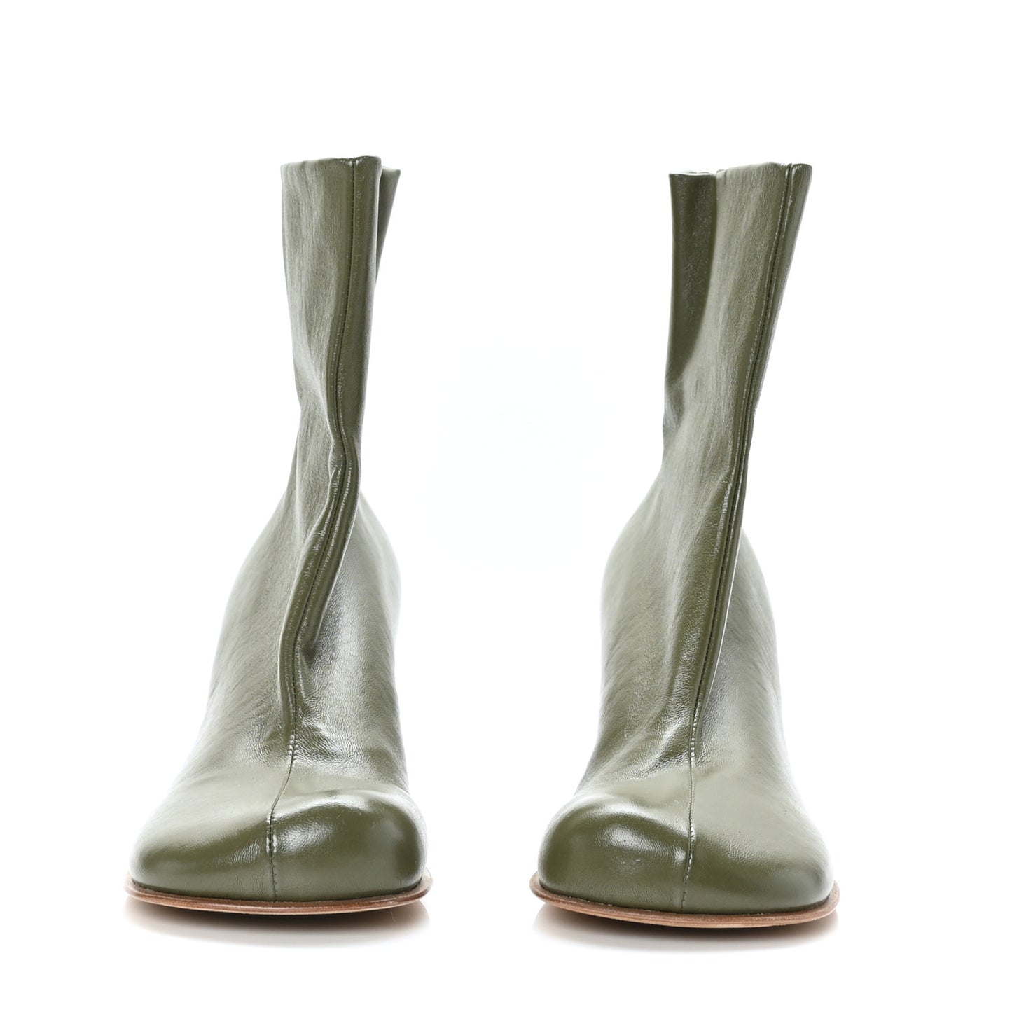 Nappa Bloc 70mm Ankle Boots 37 Khaki