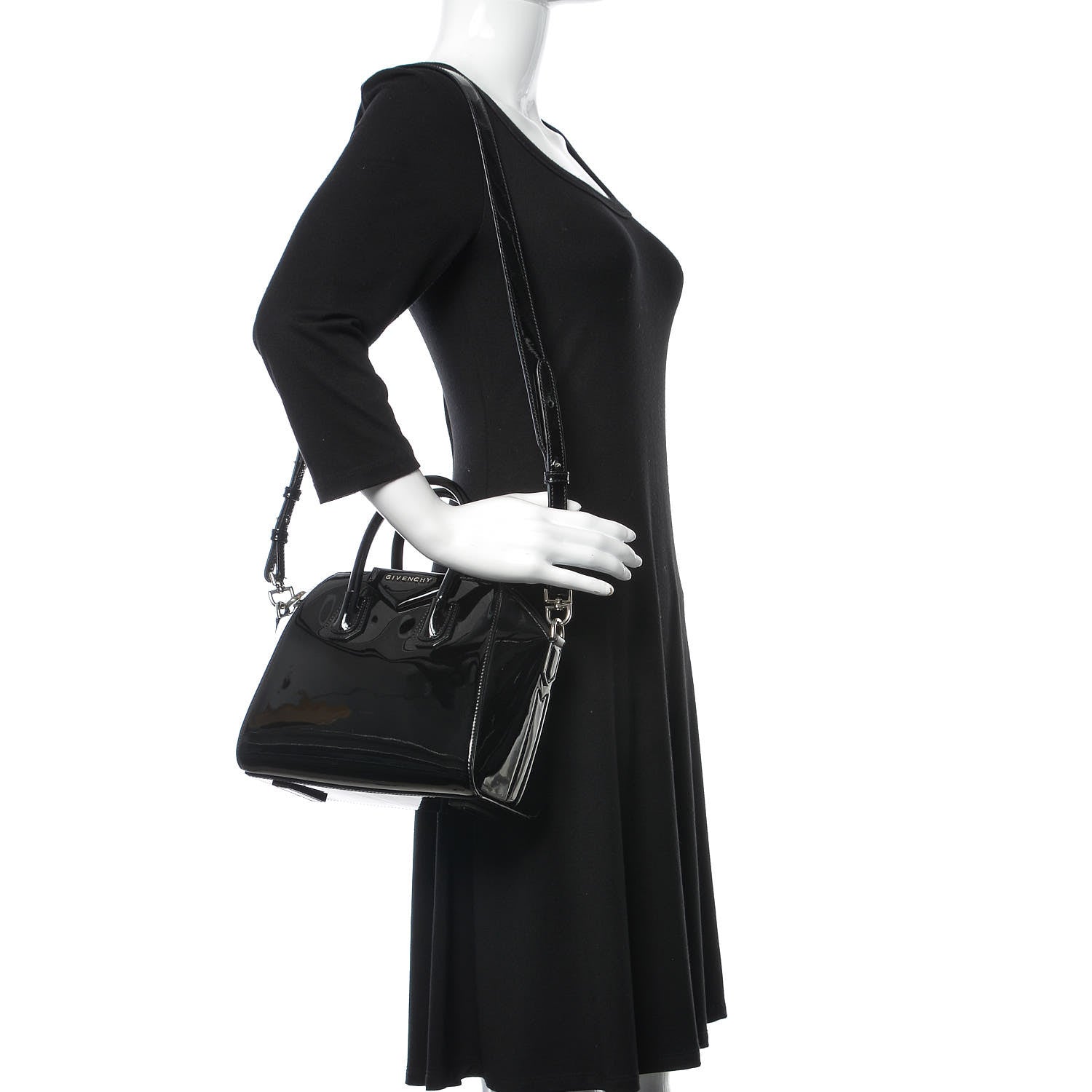 Givenchy Patent Calfskin Mini Antigona Black 2 of 8