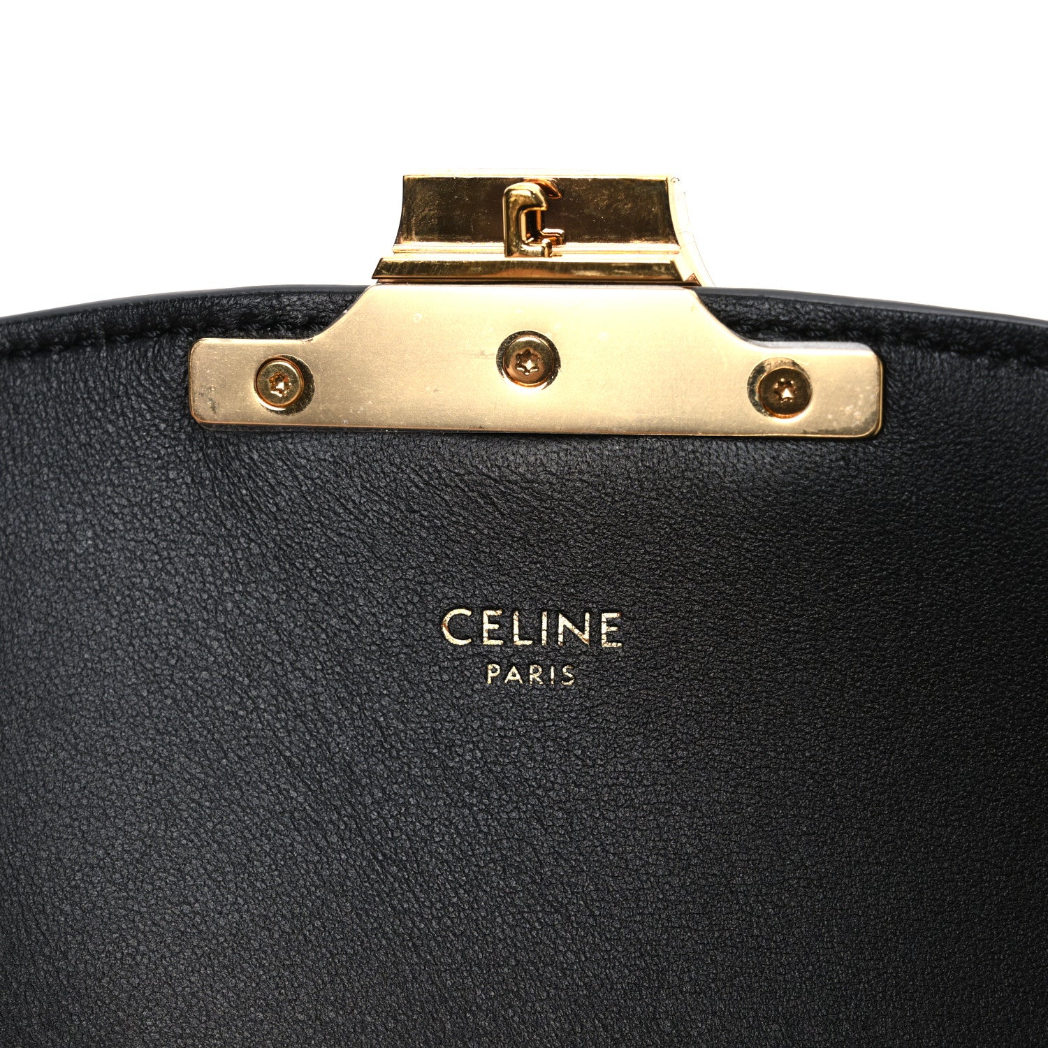 Celine Canvas Calfskin Triomphe Embroidered Teen Triomphe Bag Black 6 of 11