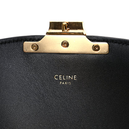 Celine Canvas Calfskin Triomphe Embroidered Teen Triomphe Bag Black 6 of 11