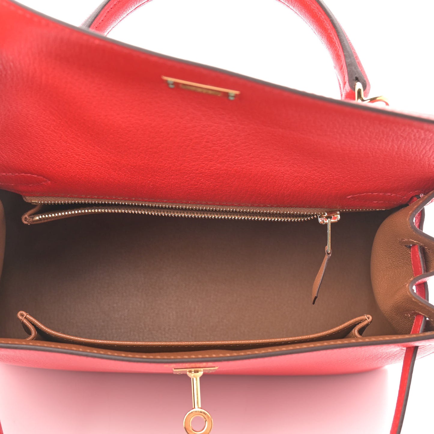 Chevre Mysore Horseshoe Kelly Sellier 25 Rouge De Coeur Gold